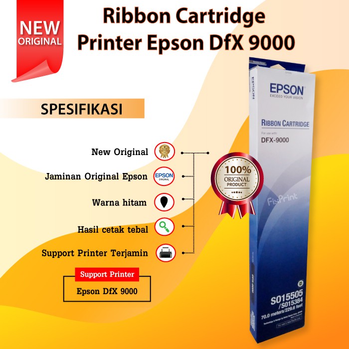 Ribbon Cartridge Printer Epson DfX 9000 New Original S015505 / S015384