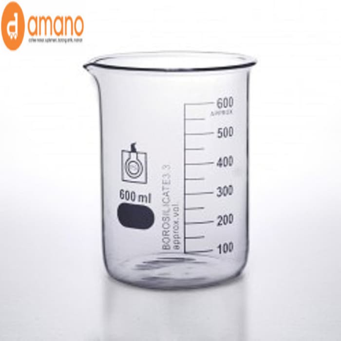 Beaker Glass - Mengukur Essential Oil Mikrobiologi Kimia 600 ml merek SUJI