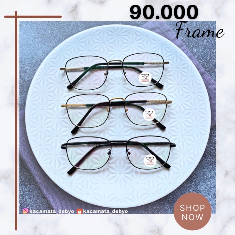 Frame Besi/Frame Kotak/Bingkai Kacamata Besi/Kacamata Kotak/Ganti Lensa Murah