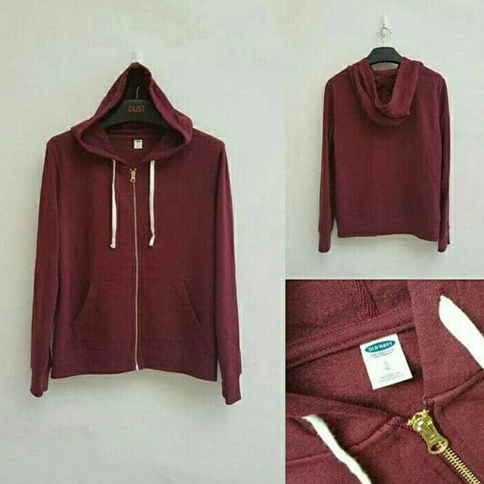 Jaket/Sweater Hoodie Zipper Old Navy Mens Lightweight Original Maroon