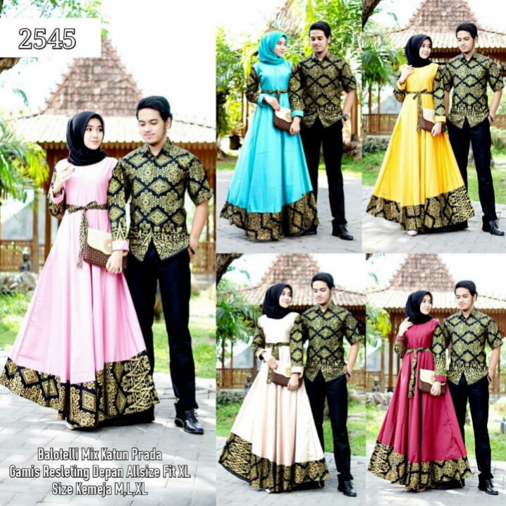 Toko Grosir Batik Couple Gamis 2545 / Batik Pekalongan Payung / Batik Set Wajik Hem Pendek bYeNplUxbo10Y