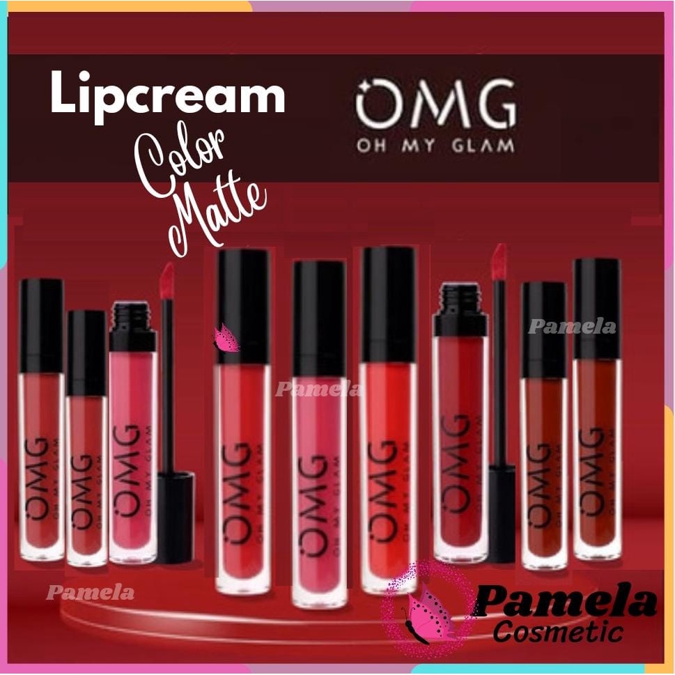 ❤ PAMELA ❤OMG Oh My Glam Matte Kiss Lip Cream 3.5g Halal (✔️BPOM)/ Lipcream Omg