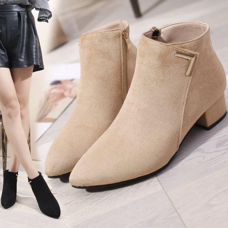 Terlaris.. Boots Heel Fashion Korea Wanita Terbaru