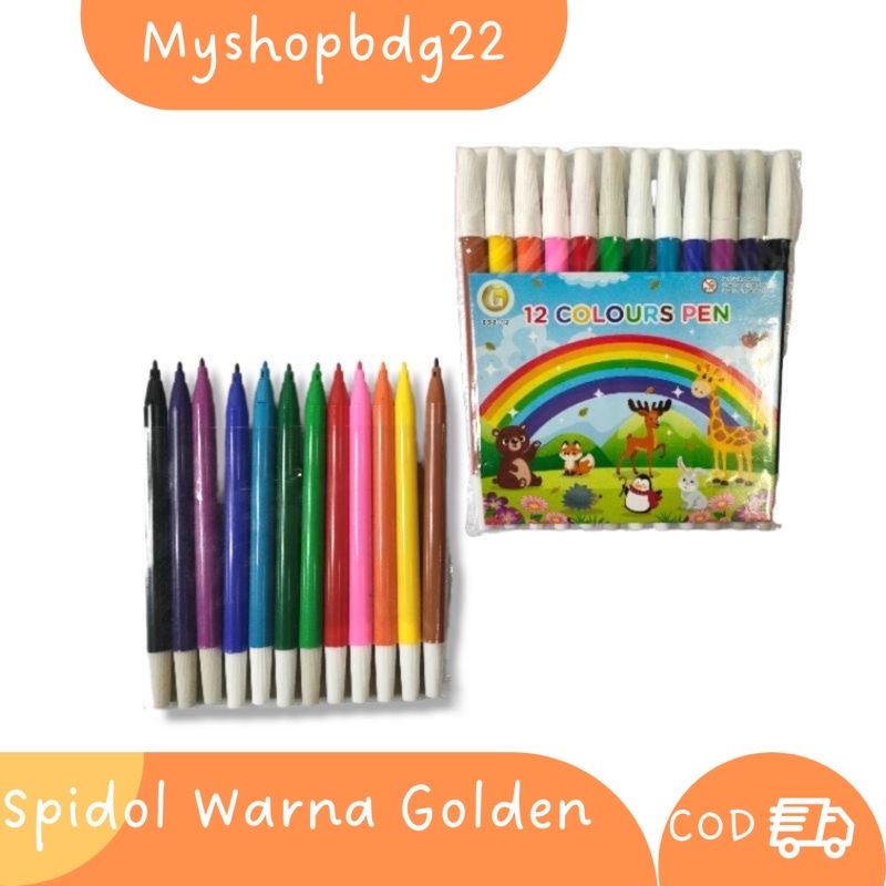 Spidol Warna 12 Warna Golden 838