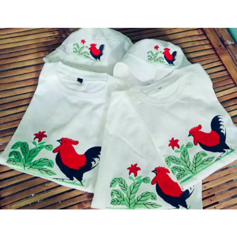 KAOS MIE AYAM MANGKOK PLUS TOPI BUCKET AYAM JAGO KEREN