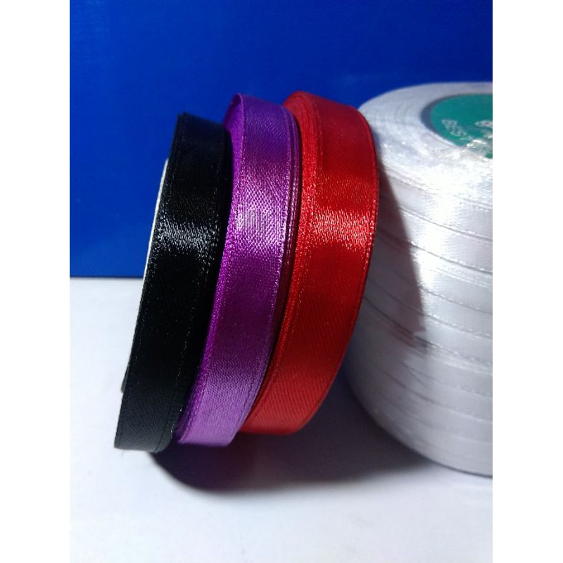 PITA BAHAN SATIN UKURAN 1CM DAN 1/2CM PER ROLL