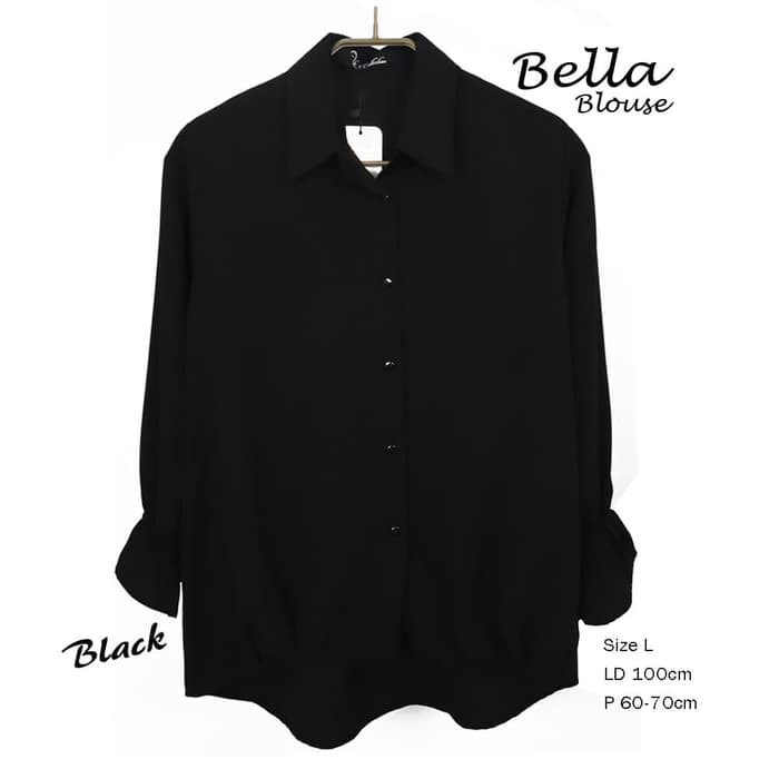 Lezodostuff Baju Atasan Wanita Bella Blouse Baju Muslim Hitam Shopee Indonesia