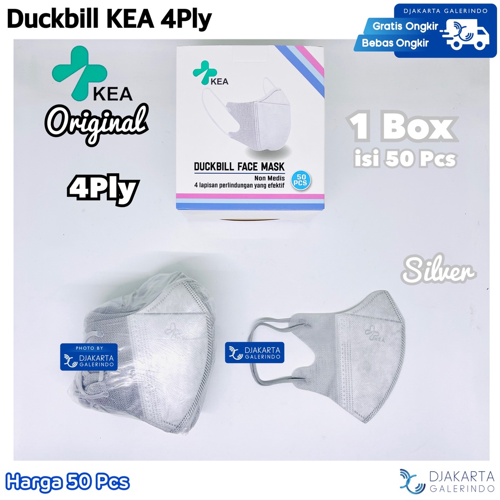 Masker Duckbill KEA 4Ply Original Mix Warna isi 50Pcs