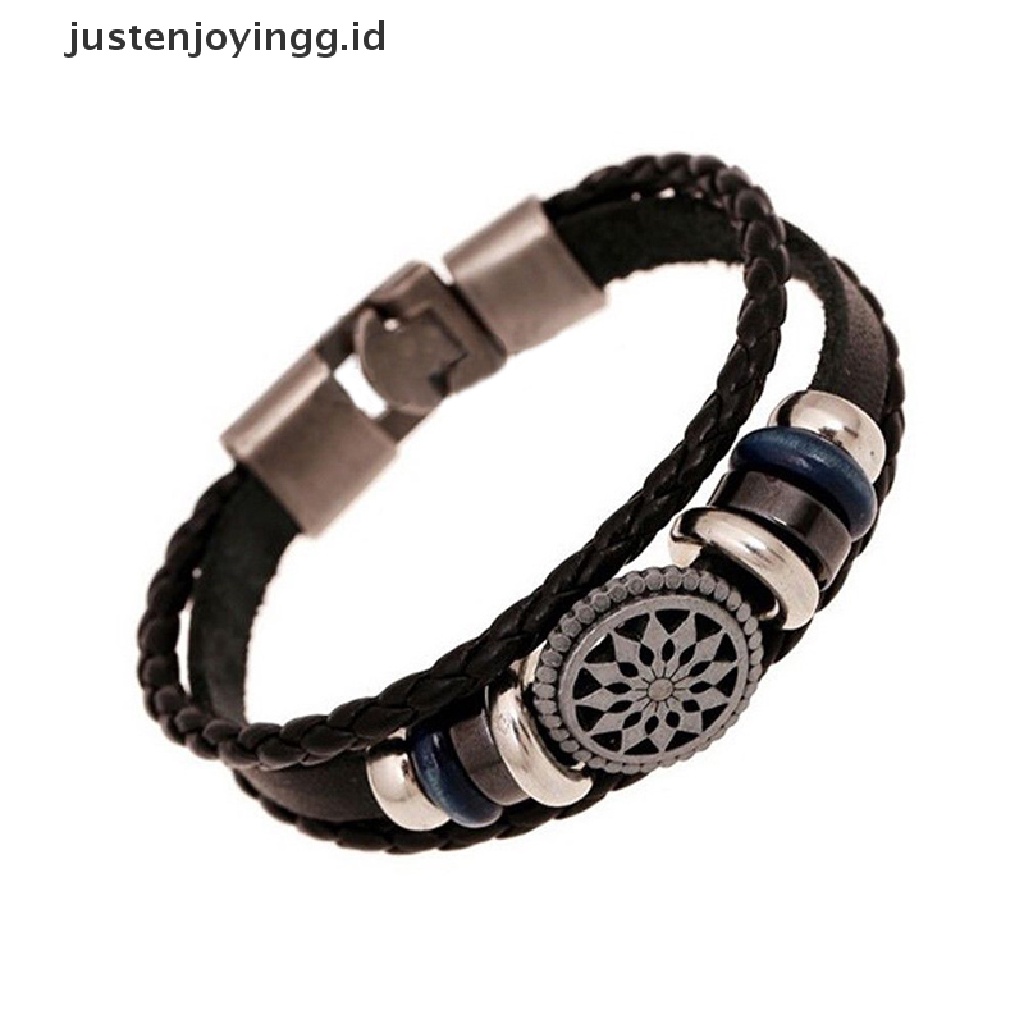 Gelang Desain Infinity Bahan Pu Gaya Punk Vintage Untuk Pria Dan Wanita