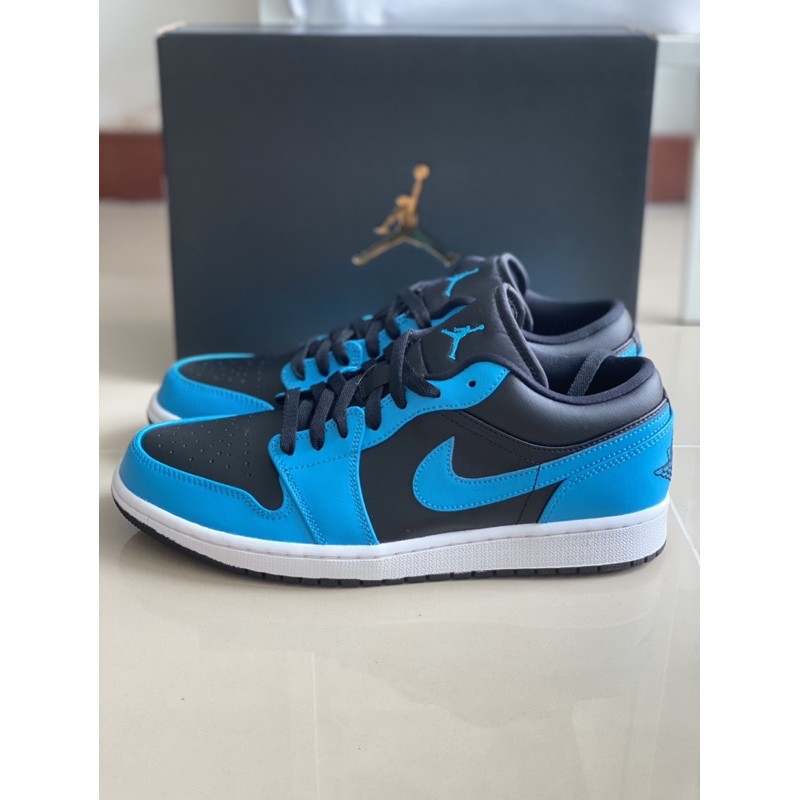 Air Jordan 1 Low Laser Blue Black Shopee Indonesia