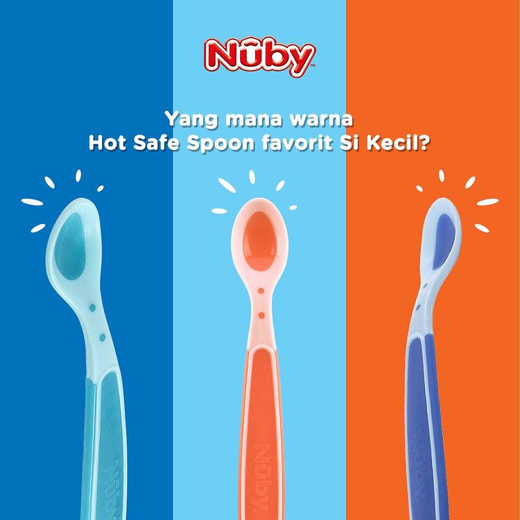 Nuby Hot Safe Spoon 3P 3m+/ Sendok makan