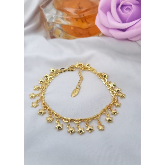 gelang rante motif bintang zirconia gelang rantai gelang rantai wanita gelang xuping gelang lapis em