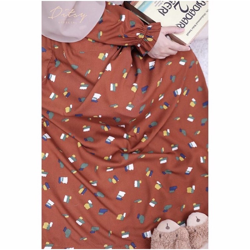 Ditsy Nightgown Paint Brown M