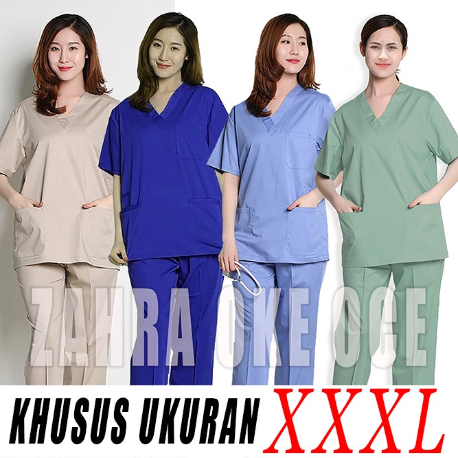 Scrub Baju Ok Lengan Pendek Ukuran XXXL-4L-5L