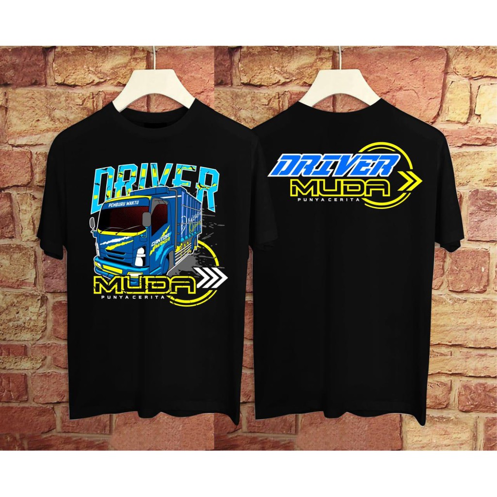 KAOS DRIVER MUDA BIRU / KAOS DISTRO / BAJU COWOK / TSHIRT PRIA / PAKAIAN PRIA