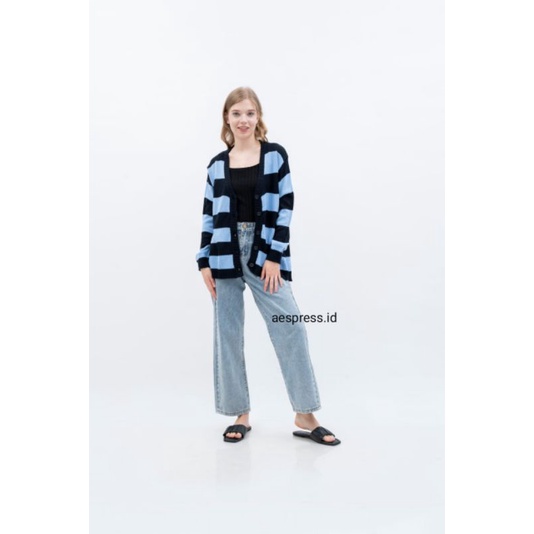 Cardigan Tate knit blue oversize