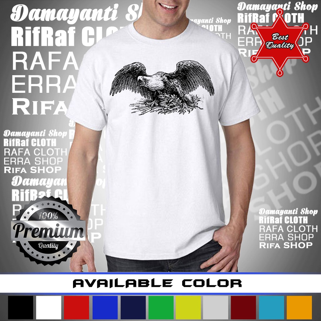 kaos t-shirt american eagle white.baju custom ready bigsize