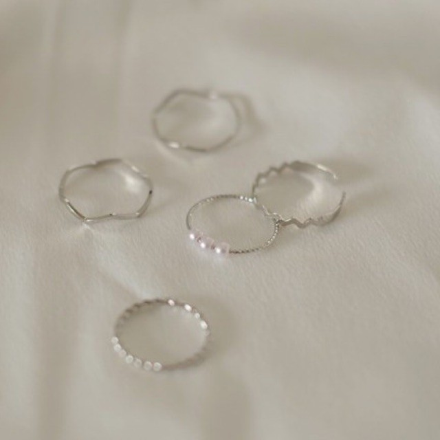 Ark.co - Ricotta set rings (in Gold &amp; Silver) cincin stack tumpuk simple minimalis