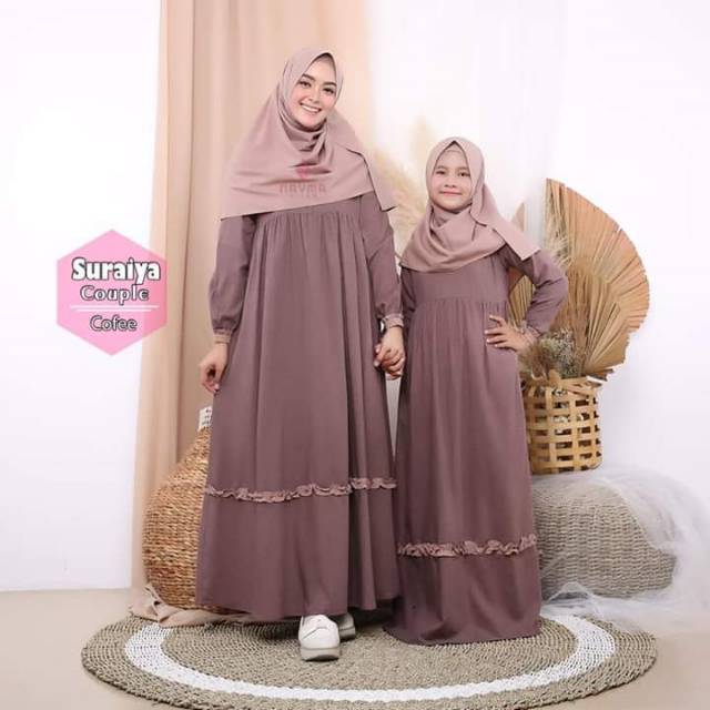  Gamis  couple  suraiya 6 warna by NAYMA hijab gamis  sarimbit 