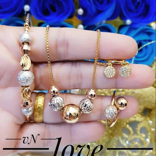 Xuping set perhiasan lapis emas 24k 0450k