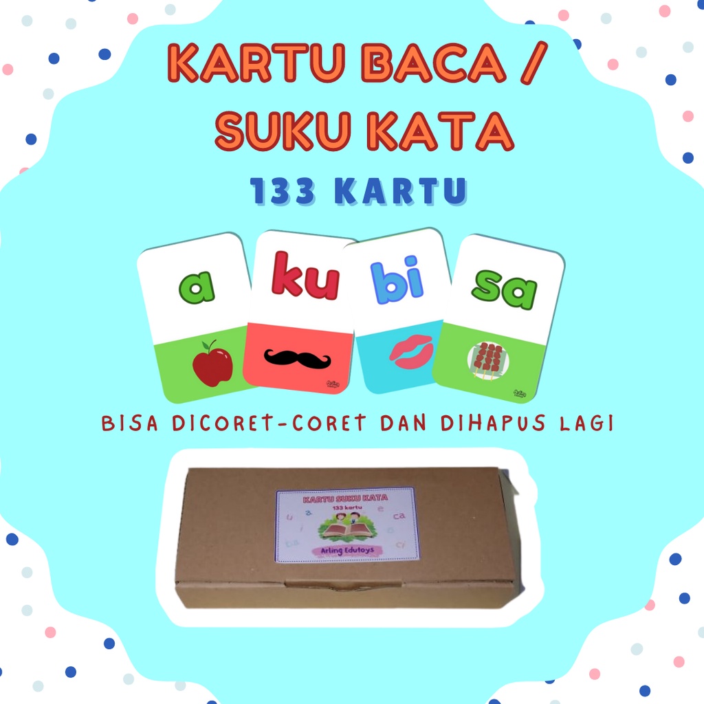 Kartu Flashcard Flash Card Baca Suku Kata Membaca Pintar Anak Mengeja
