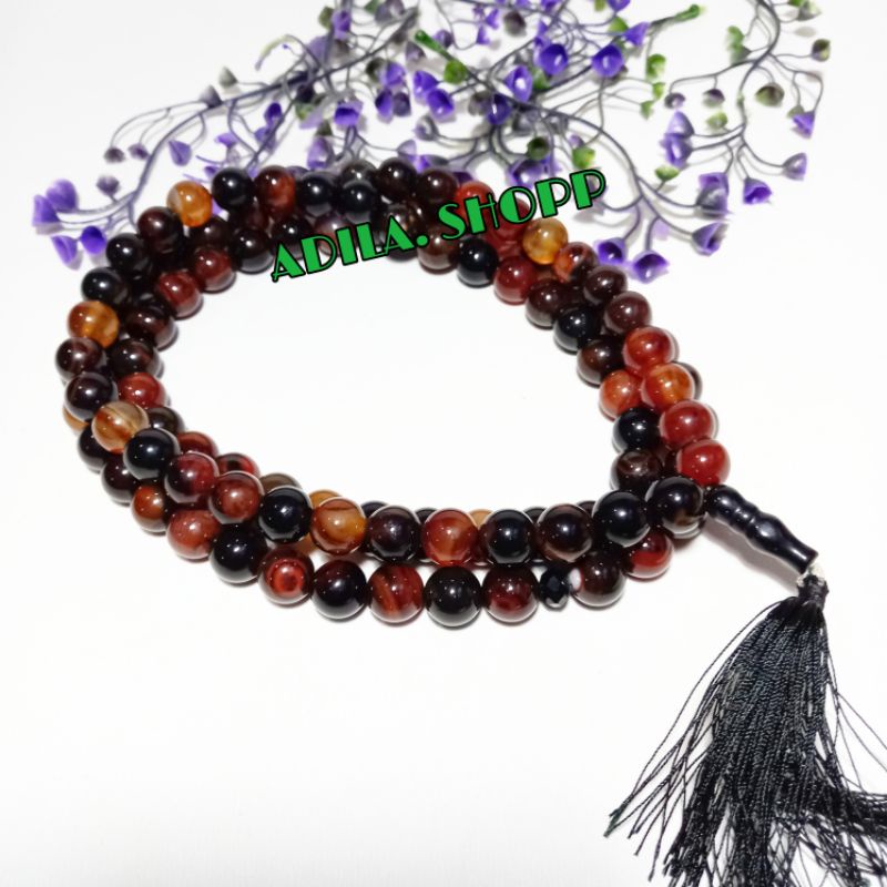 TASBIH BATU AKIK SULAIMAN 12MM 99BUTIR ORIGINAL