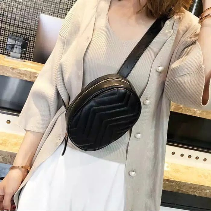 Tas Pinggang Selempang Kulit Wanita / Waist Bag Fashion Import WB-06