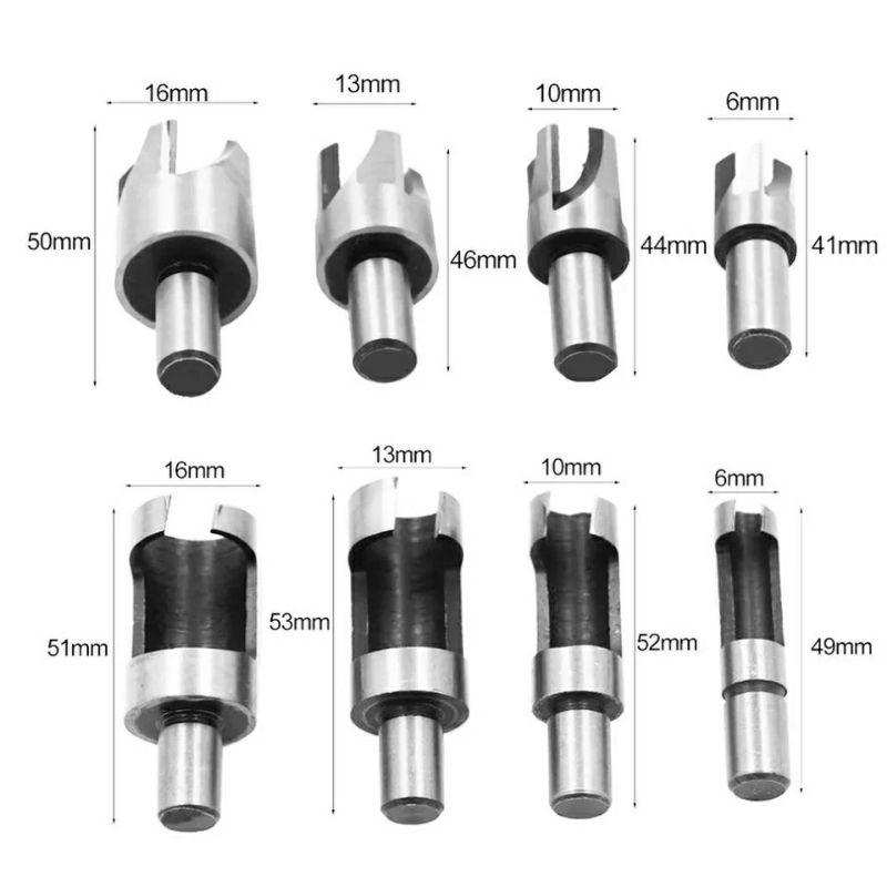 Set 4pcs Mata Bor Dowel Pembuat Pen Lubang Kayu Pocket Hole Plug Wood