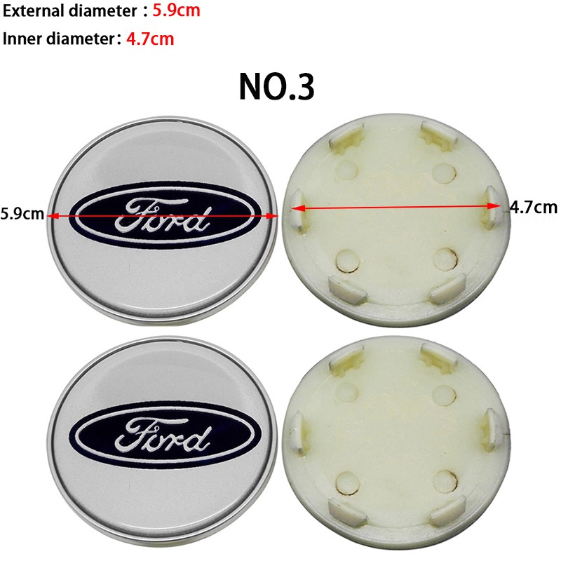 4pcs/set Cover Penutup Hub Tengah Roda Mobil Untuk Ford Focus F150 Fiesta Fusion Everest Tierra Expedition C-Max