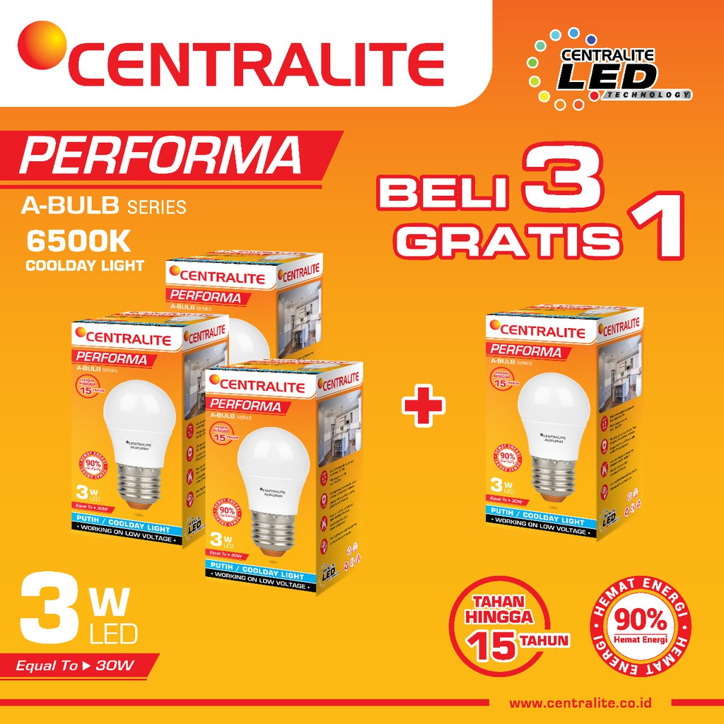 Paket 3W CD Isi 4 Pcs CTL Performa Lampu Led Bulb Classic 3W CD Putih / Paket Bundling Lampu Led