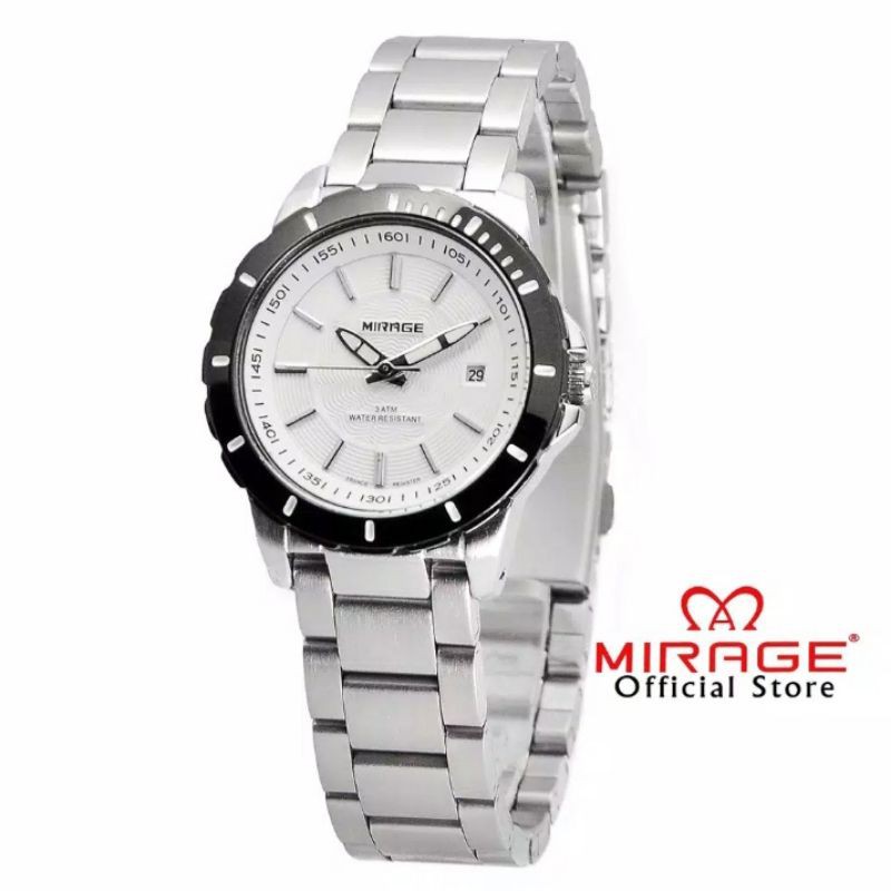 jam tangan wanita;MIRAGE M8549BRP-Lsilver~ORIGINAL WATER RESISTANT~TGL~STAINLEES