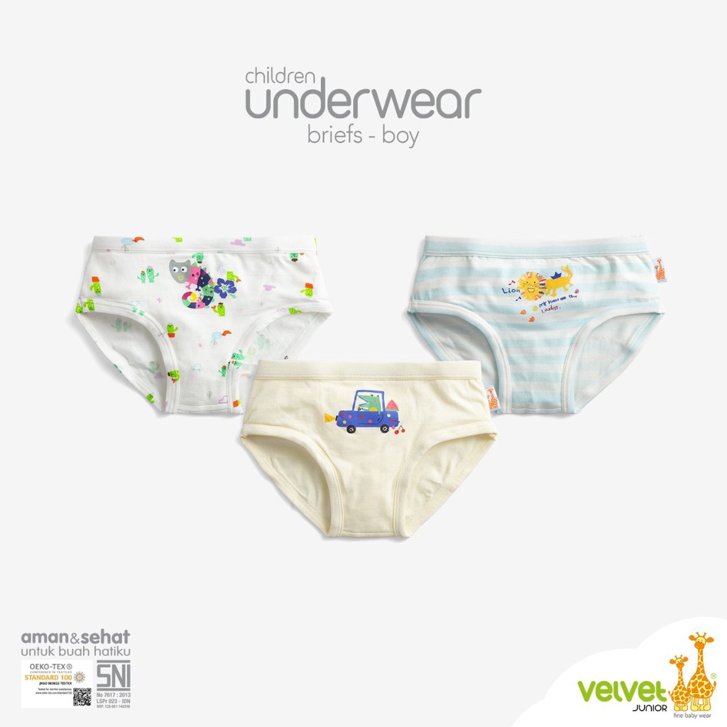 Velvet Underwear / Boxer Anak Boy Briefs - Celana Dalam Anak