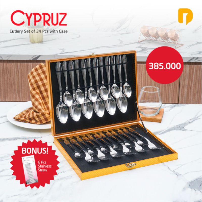 Dusdusan Sendok Cypruz Cutlery Set of 24 Pcs with Case