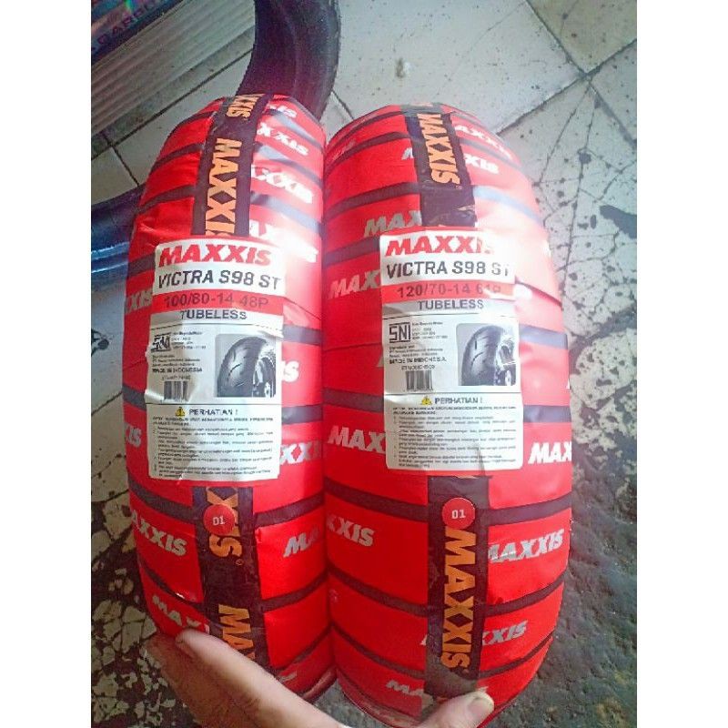 ban maxxis victra ring 14 sepasang 100/80-14-120/70-14 ban tubeless