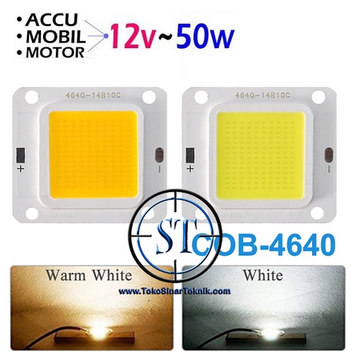 Kotak LED COB 50W Input DC 12v  High Power Led 50 Watt Lampu Sorot Motor Mobil Accu Aki Langsung Tanpa Driver Terang