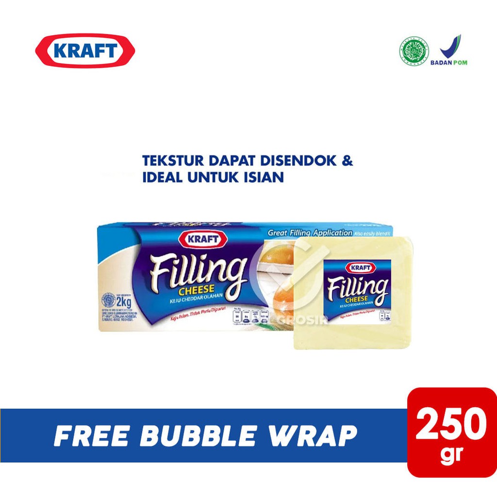 

Kraft Filling Cheese 250 gr (1 Potong)