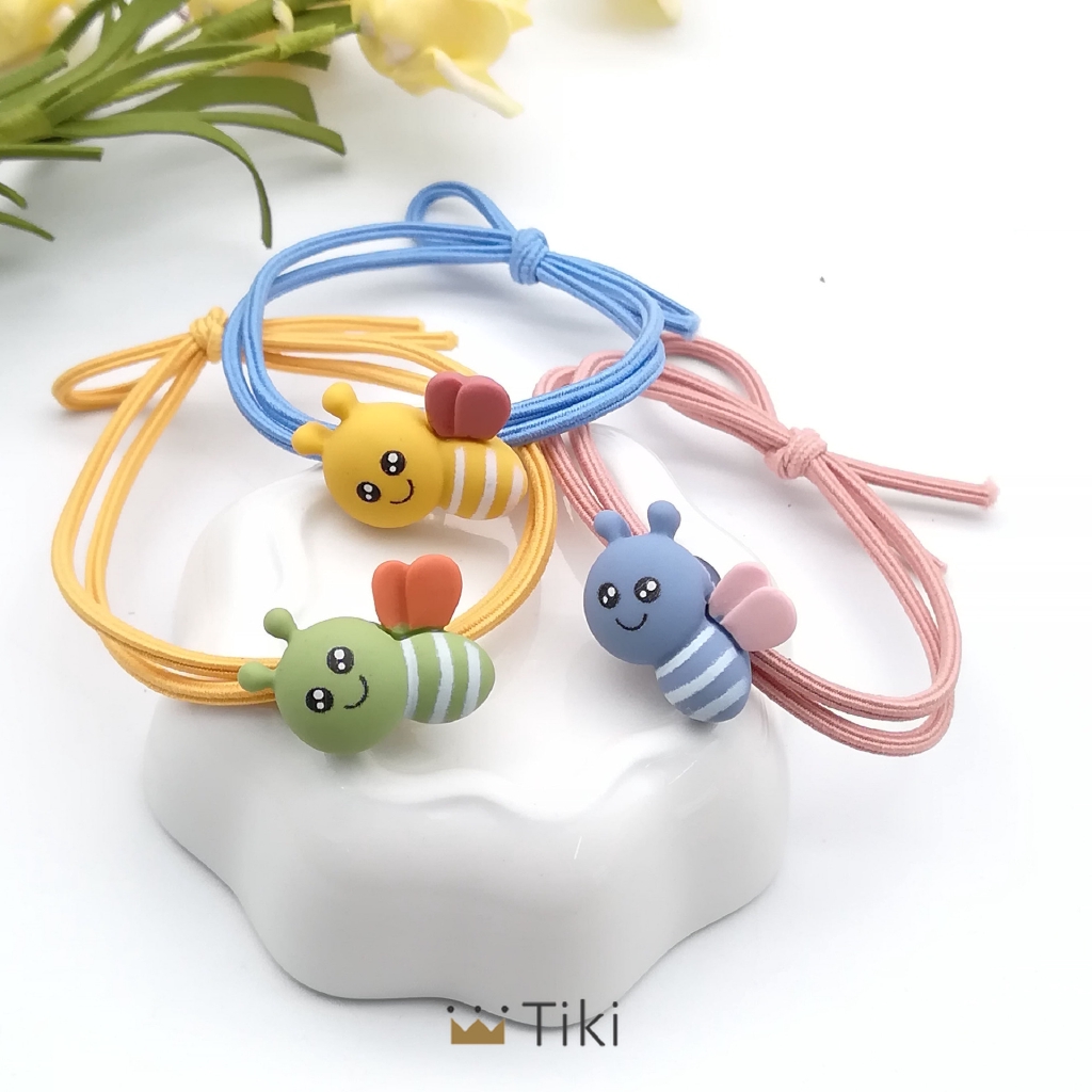 INS Versi Korea Ikat Rambut Dari Tali Kepala Lebah Kartun Lucu Tinggi Elastis / Segar Dan Sederhana Karet Gelang / Cincin Rambut Diikat | TiKi-1