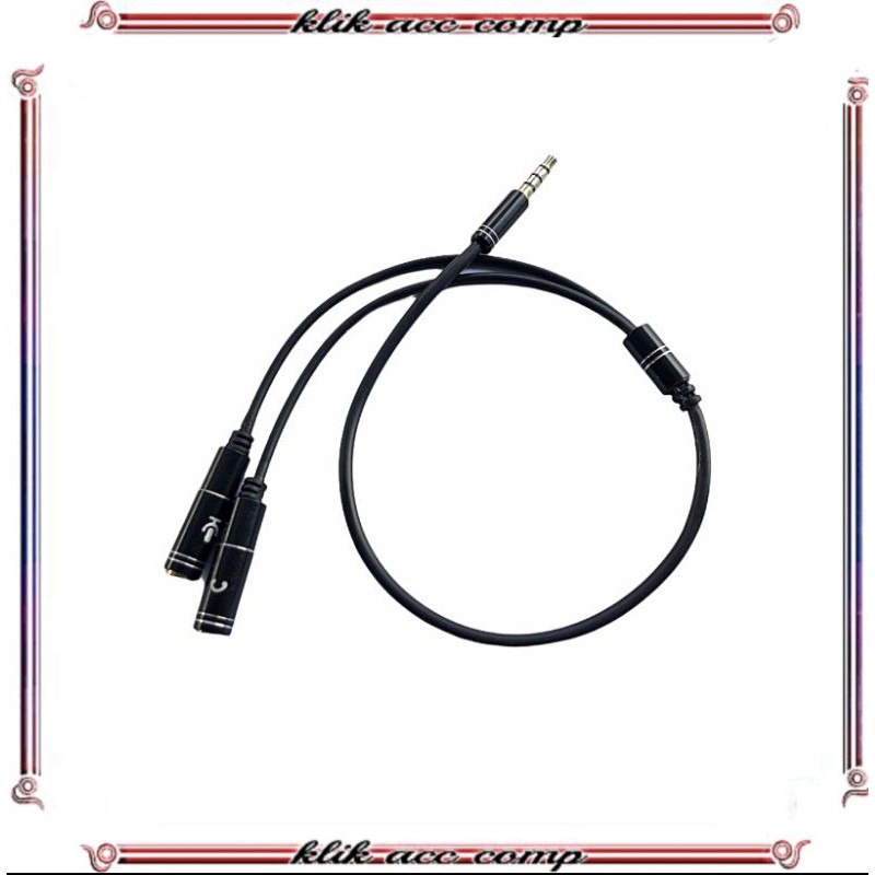 kabel jack Audio Splitter Connecter 3.5MM Earphone Jack 1 Male to 2 Female