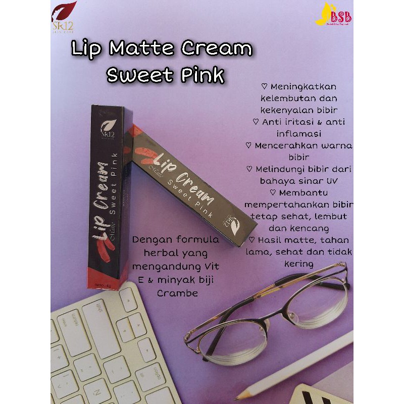 LIP MATTE CREAM SWEET PINK SR12 / LIP MATTE SR12 / LIPMATTE SR12 / LIPCREAM MATTE SR12 / SWEET PINK