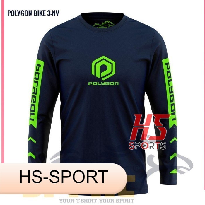 BAJU SEPEDA KAOS SEPEDA POLYGON MTB THRILL BIKE LIPAT LENGAN PANJANG - XS