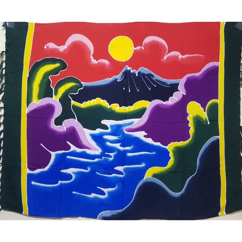 Sarung pantai lukis khas bali | Sarung pantai handmade | Kain pantai lukis | Sarung pantai murah-Sunset Pantai