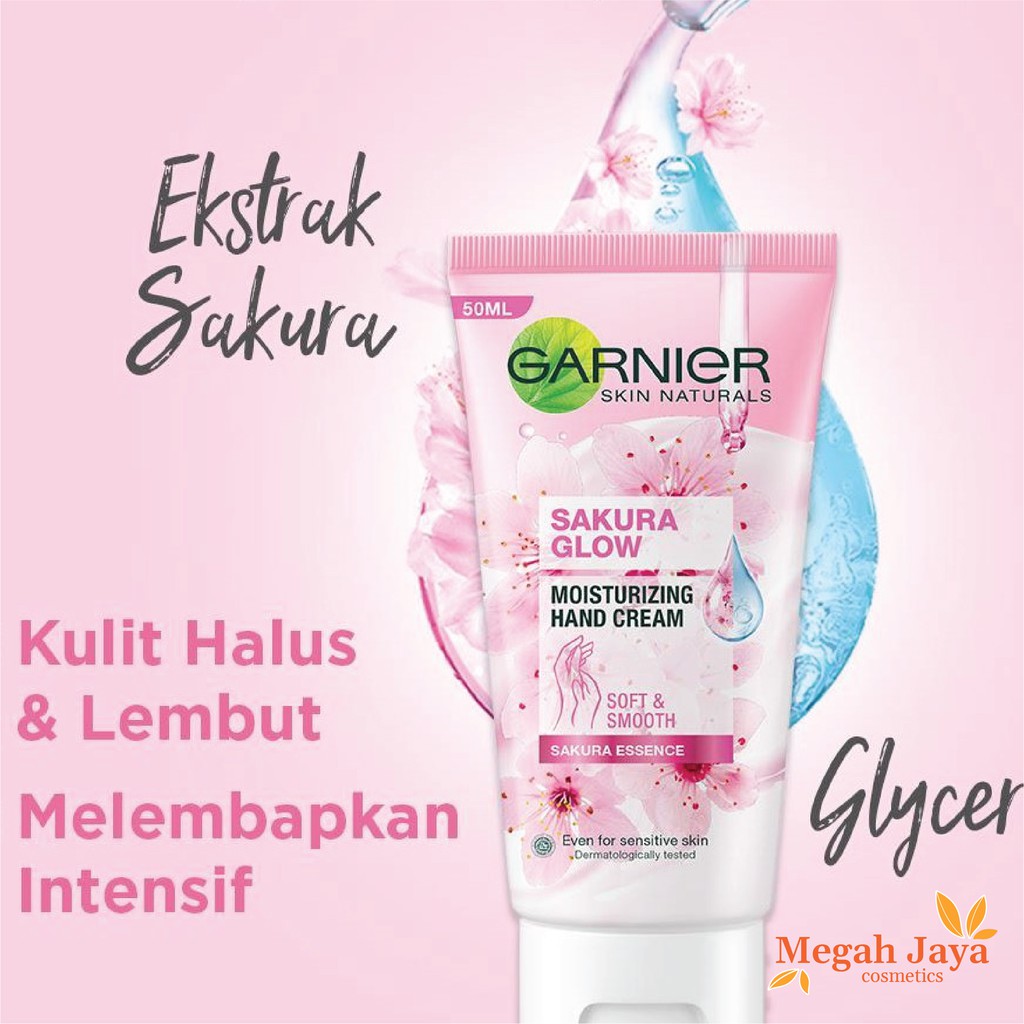 GARNIER SAKURA WHITE MOISTURIZING HAND CREAM 50 ML @MJ