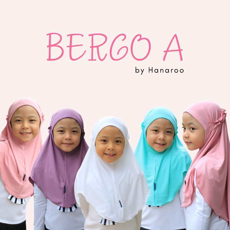 Bergo A - Hijab Anak 1-9 Tahun Bahan Jersey Adem Simpel Nyaman