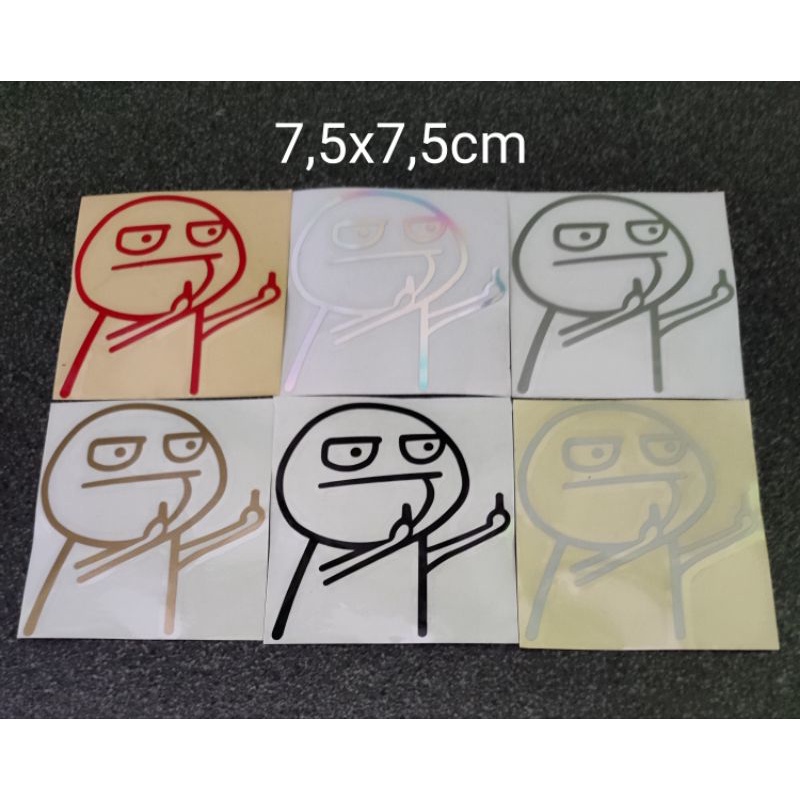 

STICKER CUTTING HOLOGRAM SMAIL MIDDLE FINGER KARTUN ANIMASI KUALITAS TERBAIK