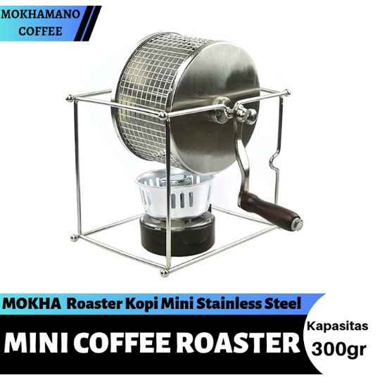 MOKHA Mini Coffee Roaster Mesin Sangrai Kopi Stainless Steel 300gr