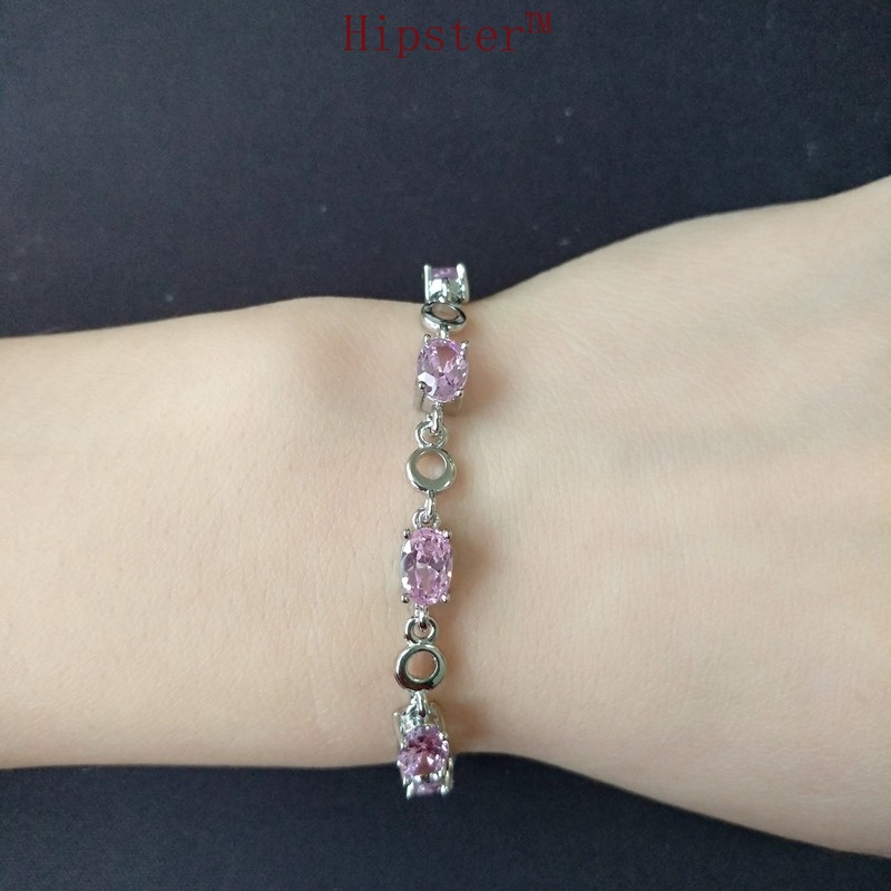 Fashion Classic Hot Sale White Gold Powder Gemstone Bracelet