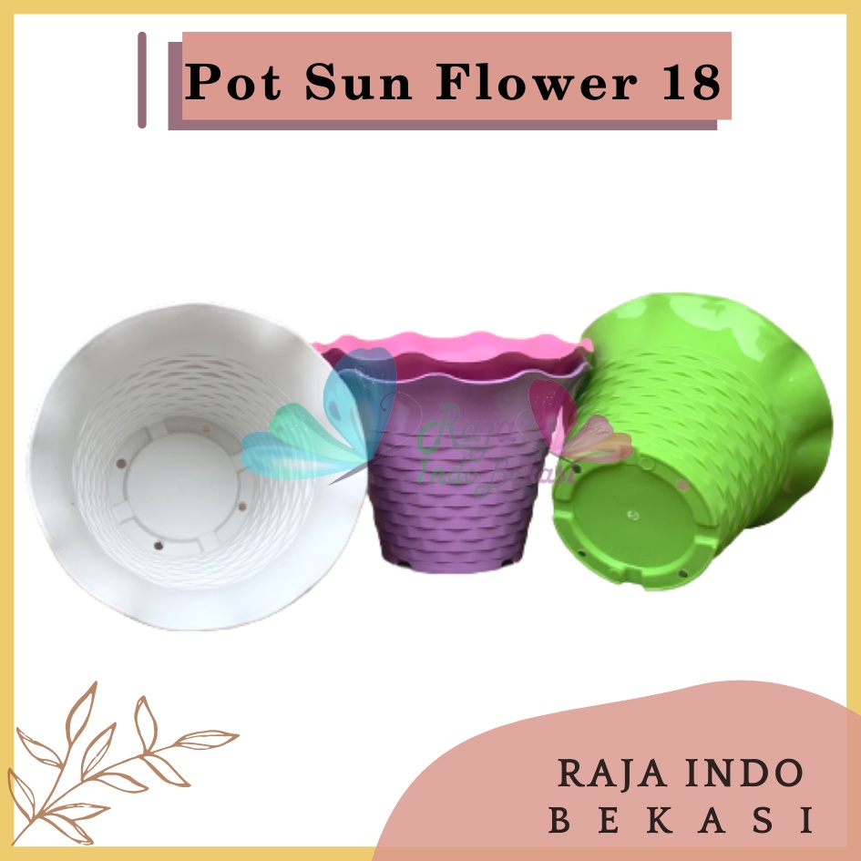 Pot Bunga Sun Flower MDN 18 Warna pot bunga cantik murah bagus ukuran 18 bukan tawon Pot Bunga Plastik Besar Gantung Hias Panjang Kecil Putih - Pot bunga SUN FLOWER MDN 10cm WARNA WARNI Pot Kecil Mini Pot Kaktus