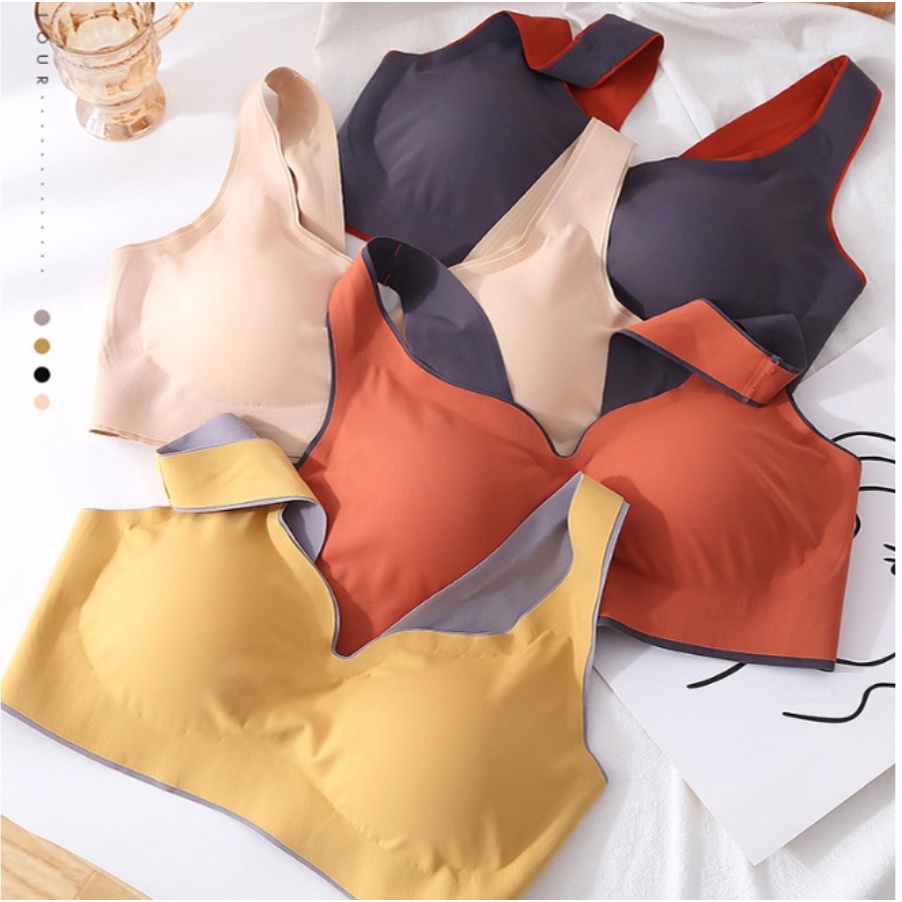 Bra Seamless Sport Bra Tanpa Kawat BH Push Up Yoga Lari Tanpa Kawat