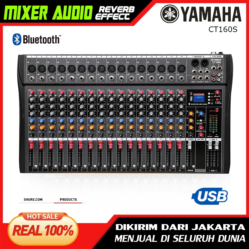 Mixer Audio Profesional YAMAHA CT160S 16-channel built-in EQ/mode perekaman Pengalih bahasa Efek reverb Pemutaran Bluetooth/MP3/USB/PC Peralatan Audio Profesional