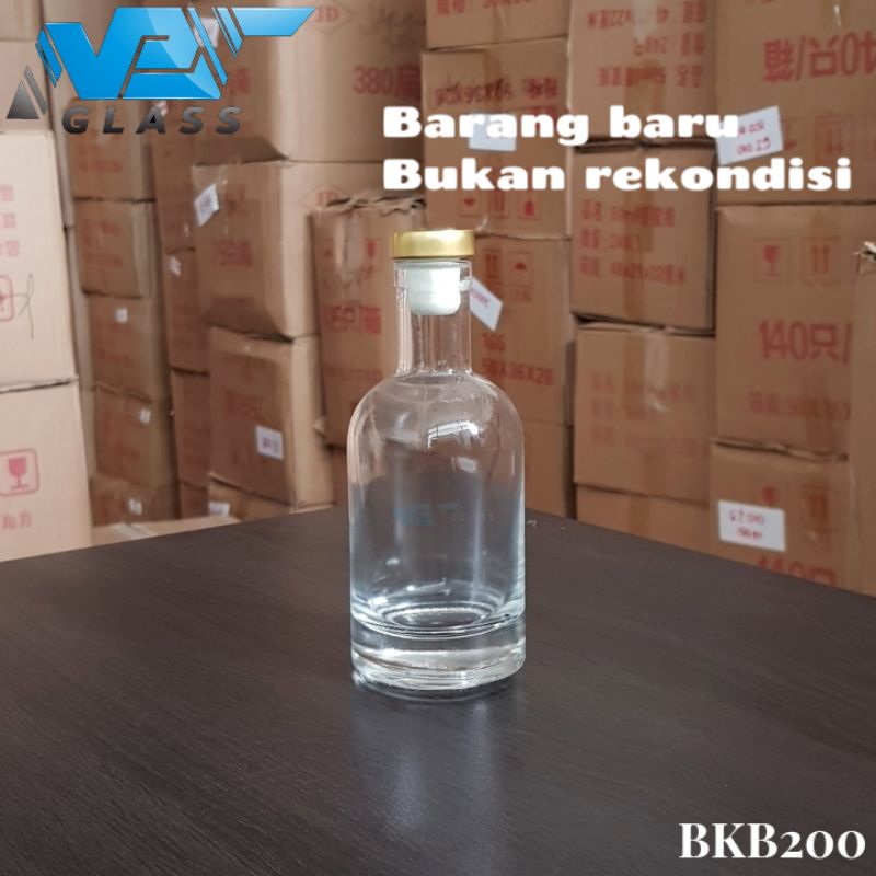 Jual BKB200 Botol Kaca 200ml Liquor Bottle Tutup Cork / Botol Kaca ...